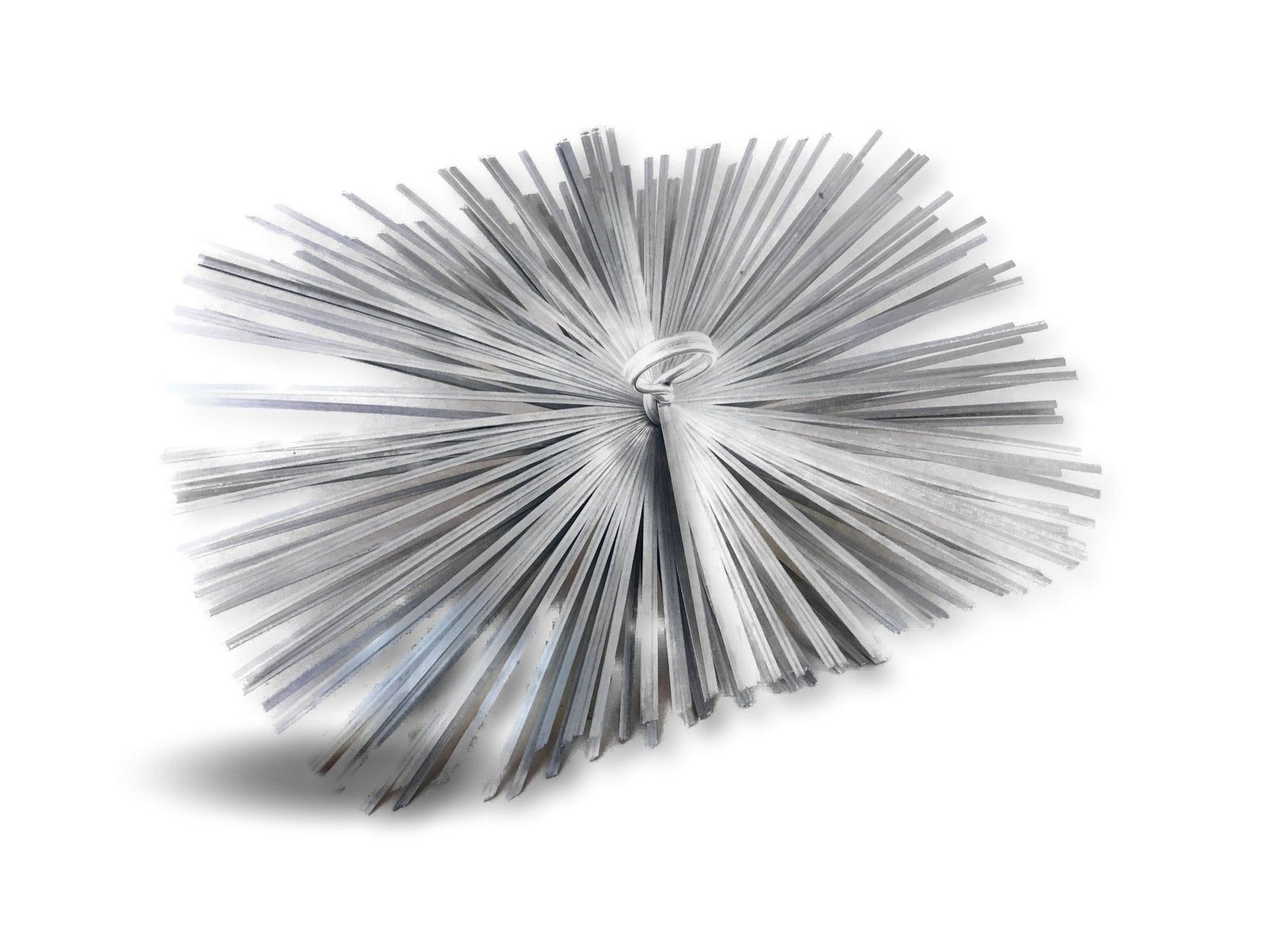  photo représente une brosse hérisson pour ramonage de cheminée